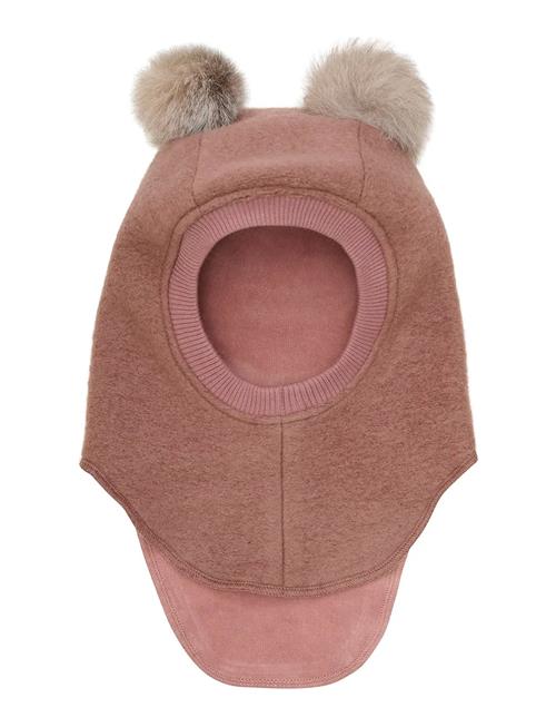 Balaclava Wool Alpaca Pompoms Huttelihut Pink