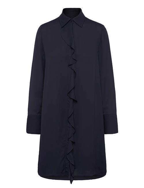 Crepe Viscose Ruffle Shirt Dress GANT Navy
