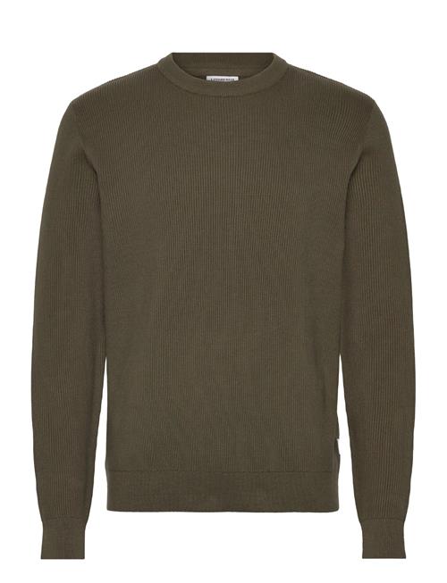 Rib Knitted O-Neck Knit Lindbergh Khaki