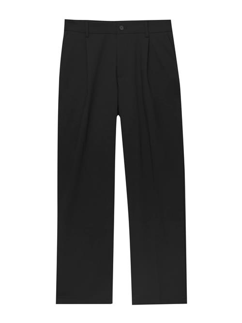 Pull&Bear Bukser med lægfolder  sort