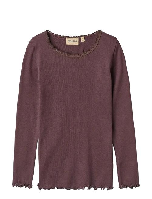 Rib T-Shirt L/S Reese Wheat Burgundy