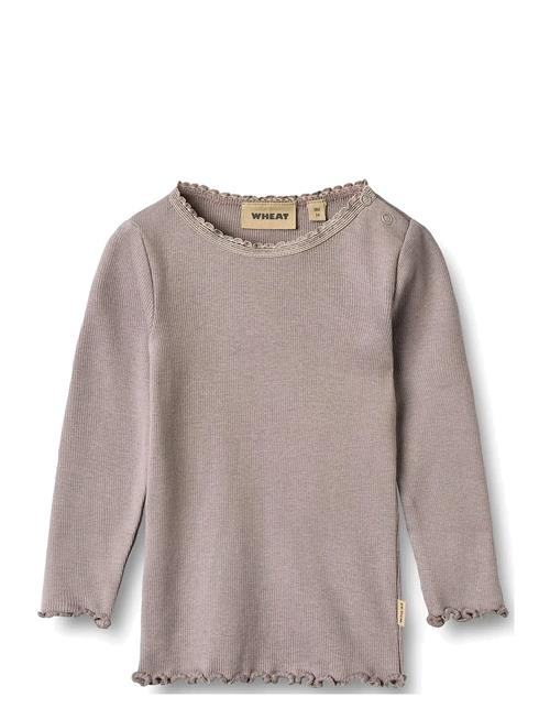 Rib T-Shirt Lace Ls Wheat Purple