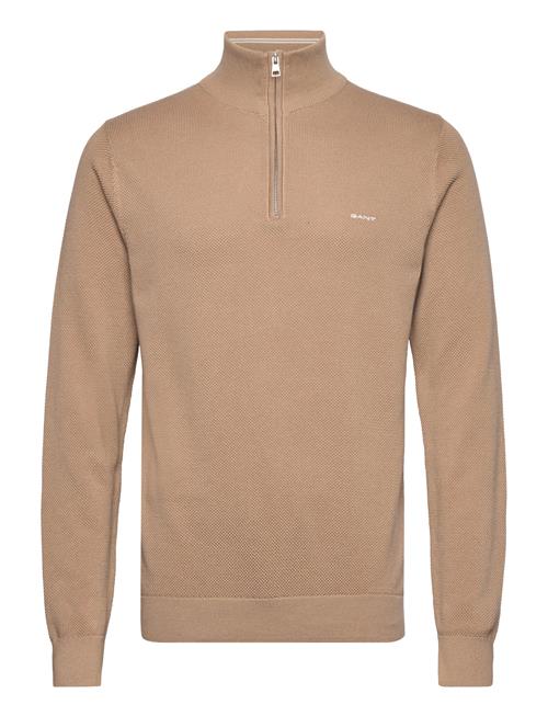 Cotton Pique Halfzip GANT Beige