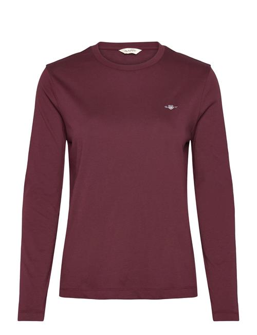 Reg Shield Ls T-Shirt GANT Burgundy