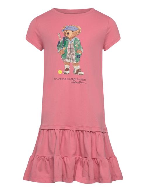 Polo Bear Tiered Cotton Jersey Dress Ralph Lauren Kids Pink