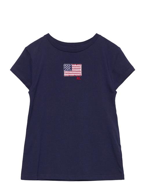 Flag-Appliqué Cotton Jersey Tee Ralph Lauren Kids Navy