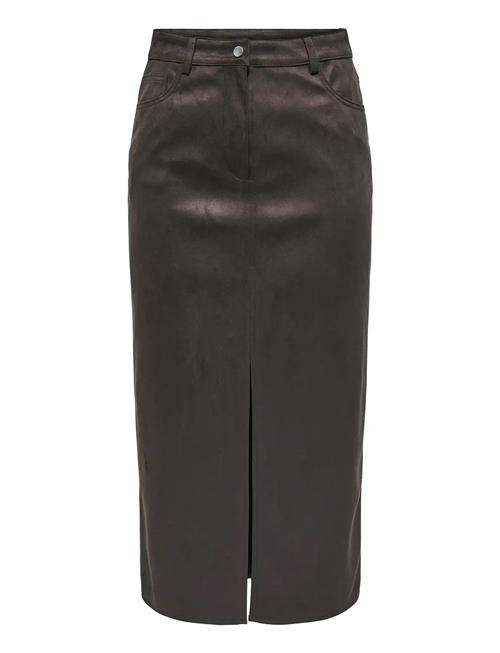 Onlnala Life Faux Suede Slit Skirt Otw ONLY Brown
