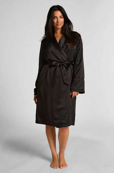 Hunkemöller Badekåbe Satin Fleece Sort