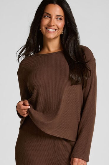 Hunkemöller Pyjamastop Jersey Brown