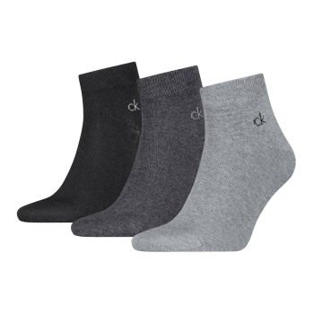 Calvin Klein Strømper 3P Classic Quarter Socks For Men Grå Str 43/46 Herre