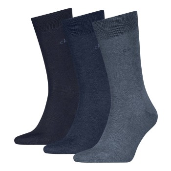Calvin Klein Strømper 3P Classic Socks For Men Marine/Blå Str 39/42 Herre