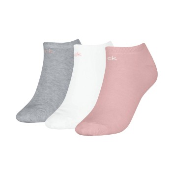 Calvin Klein Strømper 3P Sneaker Socks For Women Rosa/Grå Str 35/38 Dame