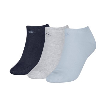 Calvin Klein Strømper 3P Sneaker Socks For Women Grå/Blå Str 39/42 Dame