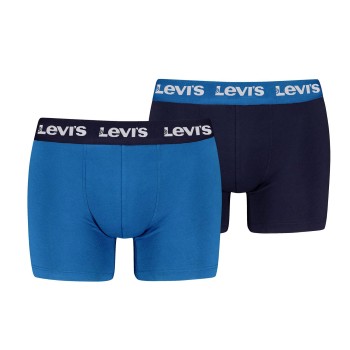Levis 2P Repeat Logo Boxer Brief Marine/Blå bomuld Small Herre