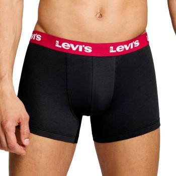 Levis 2P Repeat Logo Boxer Brief Sort/Hvid bomuld Medium Herre