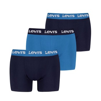 Levis 3P Repeat Logo Boxer Brief Multi Marine/Blå bomuld Small Herre