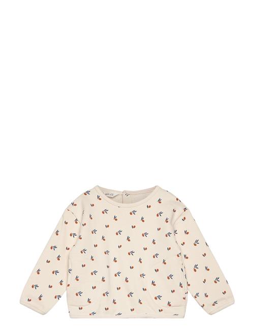 Cotton-Blend Printed Sweatshirt Mango Beige