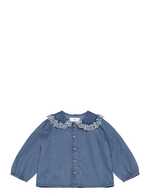 Denim Cotton Shirt Mango Blue