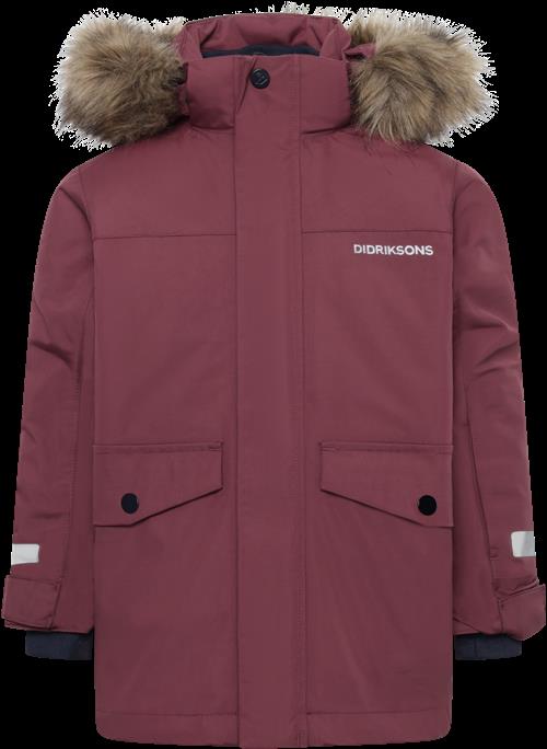 Didriksons Bjärven Kids 4 Parka Anemon Red  Anemon Red-120 cm  Rød  120 cm  unisex