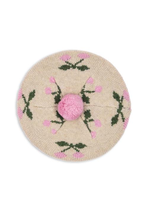Konges Sløjd Belou Strikket Baret Cherry  Cherry 5-8 Y  Beige  5-8 år  kvinde