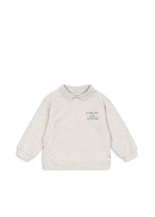 Konges Sløjd GOTS Spotty Polo Med Lange Ærmer Off White Melange  Off White Melange 4 Y  Grå  4 år  mand