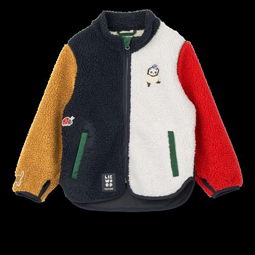 Liewood Nolan Pile-jakke Around The World Multi Mix  Pile Jacket-110 cm  Sort  110 cm  unisex