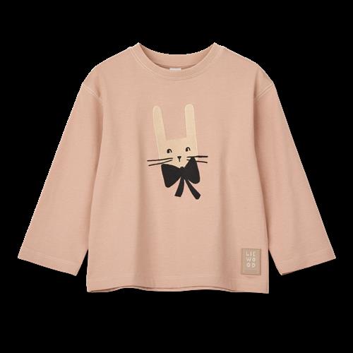 Liewood GOTS Apia Placement Langærmet T- Shirt Rabbit / Pale Tuscany  Placement Longsleeve T- shirt-110/116 cm  Brun  110/116 cm  unisex