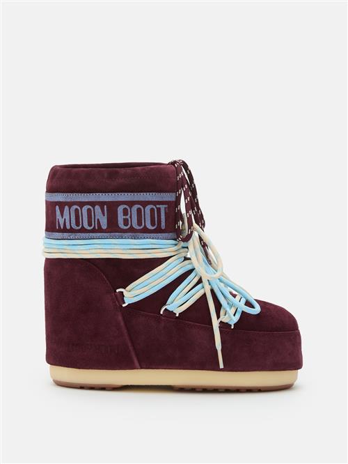 Moon Boot Mb Icon Low Suede Laces Snestøvler Burgundy  Burgundy-36-38 EU  Lilla  36-38 EU  unisex