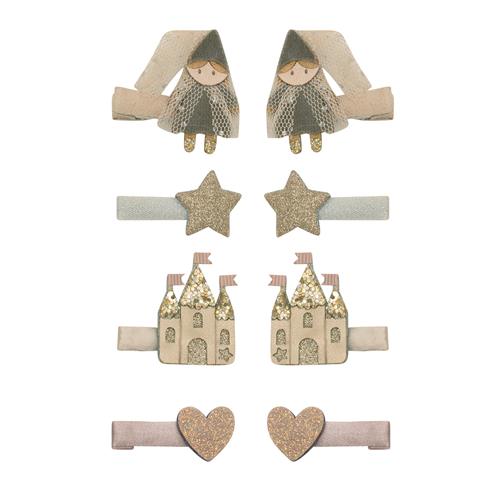 Mimi & Lula Mini Princess Castle Enchanted 8 Hårklemmer Gold  Gold-3-8 Y  Guld  3-8 år  kvinde