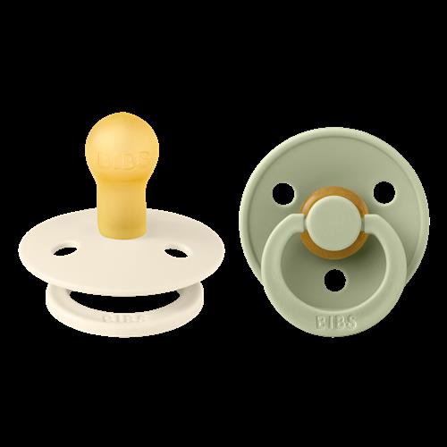 BIBS 2-Pack COLOUR Rund Latex-sut Ivory / Sage  Ivory/Sage 6+ Months  Grøn  6+ måneder 0+ unisex