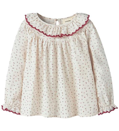 Lil Atelier Bluse - NmfRasia - Turtedove/Red Dahlia