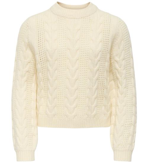 Kids Only Bluse - Strik - Viskoseblanding - KogRubina - Whitecap
