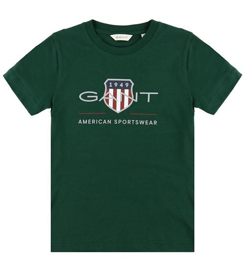 GANT T-shirt - Tartan Green m. Logo