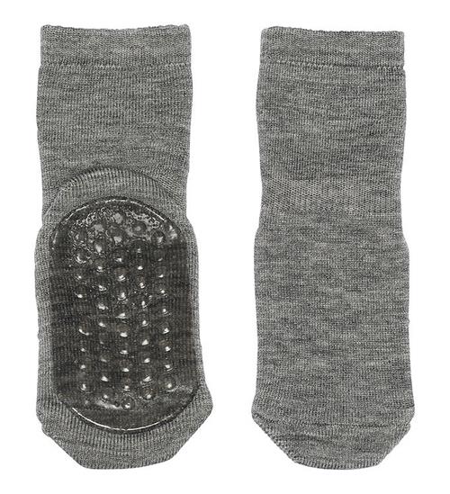 MP Strømper m. Skridsikker Bund - Uld - Grey Melange