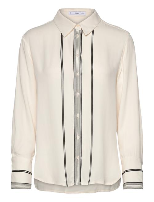 Shirt With Contrasting Details Mango Cream