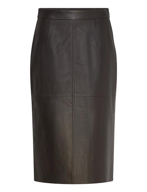 Rwfelino Leather Calf Skirt Rosemunde Brown