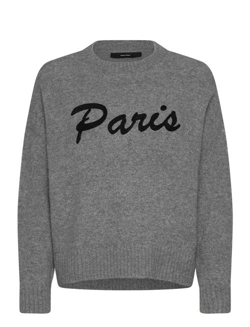 Vmboom Ls O-Neck Text Pullover Noos Vero Moda Grey