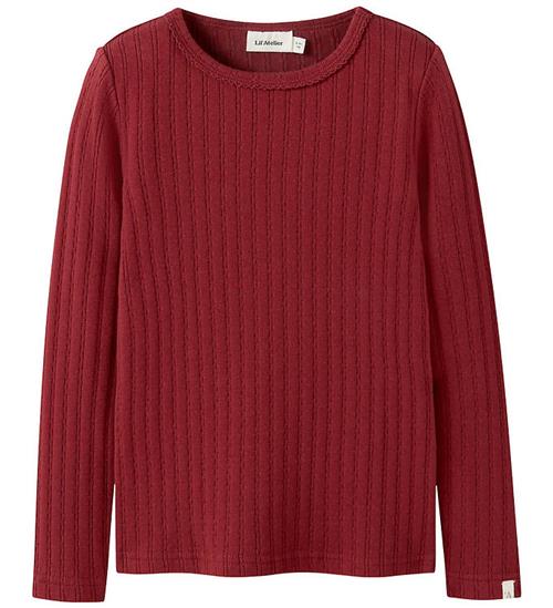 Lil Atelier Bluse - Slim Rib - NmfRita - Red Dahlia