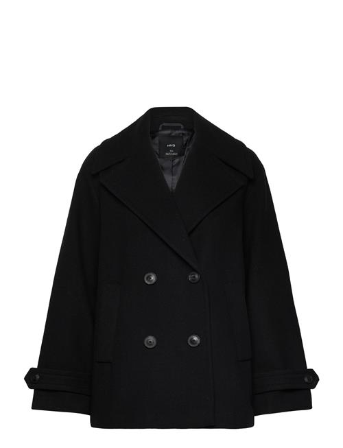 Se Double-Breasted Wool Coat Mango Navy ved Booztlet
