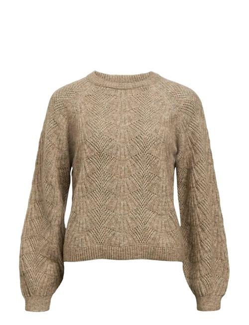 Objflora Re L/S Knit Pullover Noos Object Beige