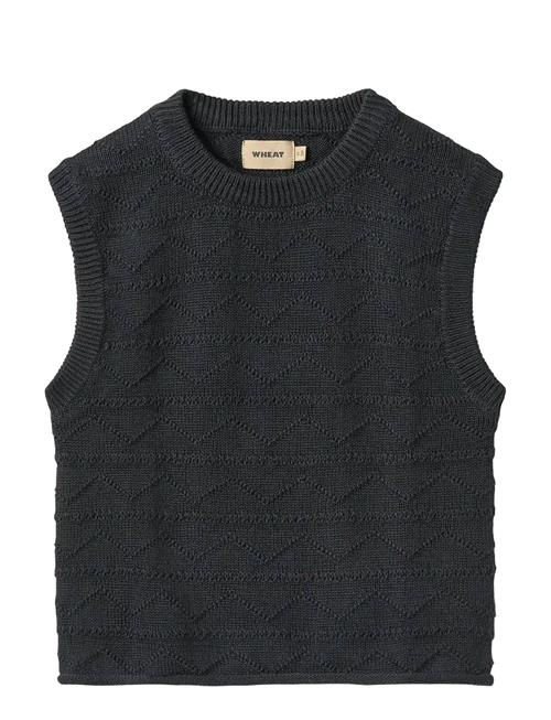 Se Knit Vest Bobby Wheat Navy ved Booztlet