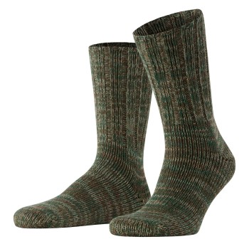 Falke Strømper Brooklyn Sock Grøn/Brun økologisk bomuld Str 43/46 Herre
