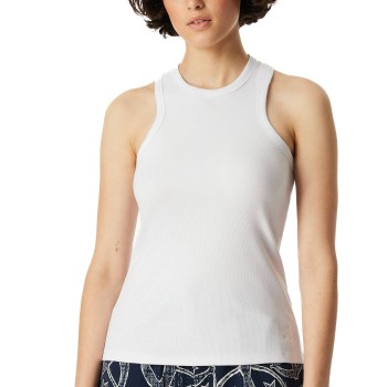 Schiesser Double Rib Tank Top Hvid bomuld Small Dame