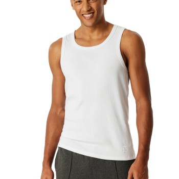 Schiesser Men Double Rib Tank Top Hvid bomuld Medium