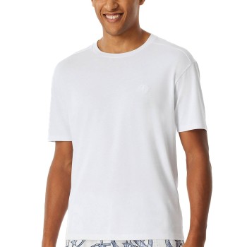 Schiesser Mix and Relax Men Short Sleeve Shirt Hvid bomuld Large Herre