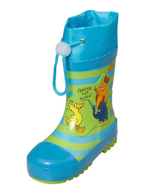 PLAYSHOES Gummistøvler 'Freunde für Immer'  turkis / lemon / kiwi / mørkeorange / sort