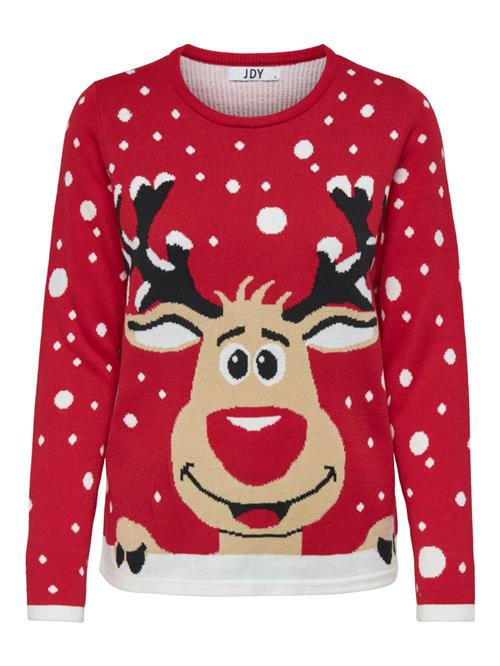 JDY Pullover 'Lucia'  lysebrun / rød / sort / hvid