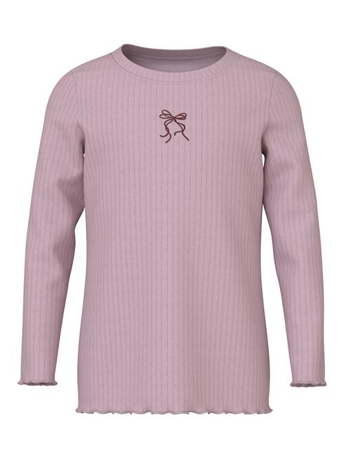 NAME IT Langærmet Bluse Vemma Keepsake Lilac Bow Embroidery Glitter