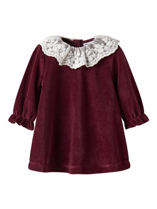 NAME IT Velour Kjole Roxy Burgundy