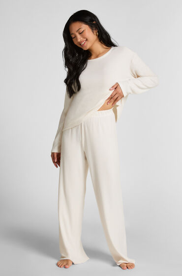 Hunkemöller Bukser i børstet jersey Hvid